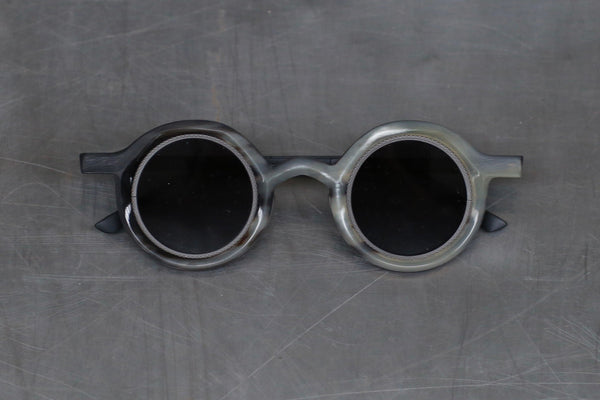 Rigards RG1062 Series Titanium Alloy Natural Horn Glasses RG-RG1062-GHKTMP Antique Black Frame Transparent Lenses
